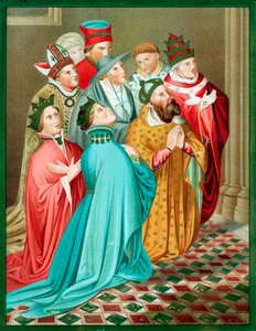 Ferdinand I van Aragon en zijn koningin in gebed door Unbekannt