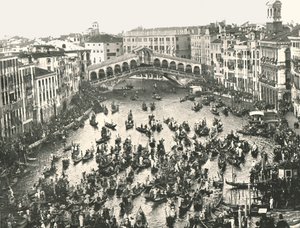 Feestdag op het Grote Kanaal, Venetië, Italië, 1895