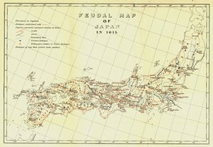 Feodale kaart van Japan in 1615