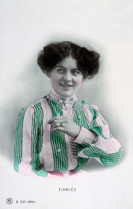 Verloofde, vintage Franse ansichtkaart