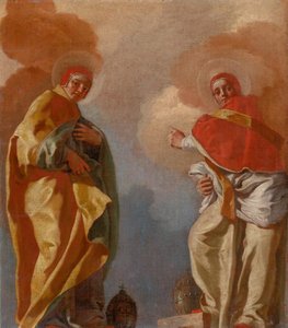 Figuurlijke scène (Twee pausen)