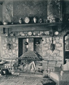 Open haard in de bibliotheek van de heer Louis C. Tiffany, 1897 door Unbekannt