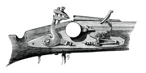 Vuursteen of snaphance van Haddon Hall, Derbyshire, ca. 1620, ca. 1880 door Unbekannt