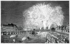 Vuurwerk op de brug, Parijs, 1754, 1885