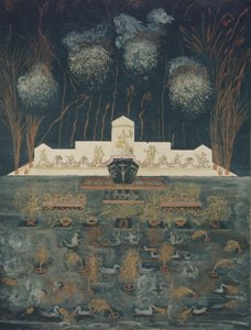 Vuurwerk en verlichting ter gelegenheid van het Verdrag van Abo op 15 september 1743, midden 18e eeuw door Unbekannt