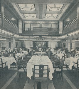 Eerste klas eetzaal in de Queen of Bermuda, 1937