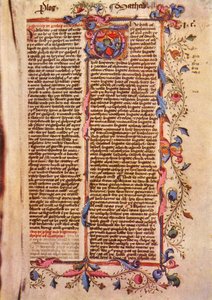 Eerste Pagina van het Evangelie van St. Matteüs, 15e eeuw, 1943 door Unbekannt