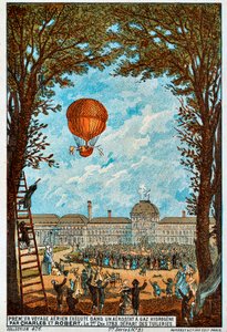 Eerste luchtreis door Charles en Robert, Parijs, Frankrijk, 1783 1890s door Unbekannt