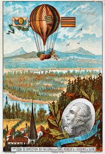 Eerste poging van Guyton de Morveau om een ballon te besturen, Dijon, Frankrijk door Unbekannt
