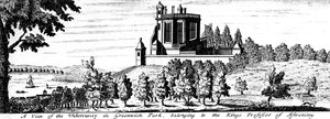 Flamsteed House in Greenwich Park, Londen, eind 17e eeuw