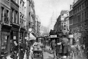 Fleet Street gezien vanaf Salisbury Court, Londen, 1880 1926-1927 door Unbekannt