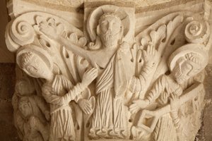 Portiek kapiteel van de basiliek van de abdij van Fleury, Saint Benoit sur Loire, Frankrijk door Unbekannt