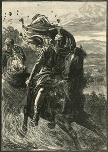 Vlucht van Pompeius van het slagveld van Pharsalia, 1890 door Unbekannt
