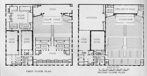 Plattegronden, de Vrijmetselaarstempel, Birmingham, Alabama, 1924
