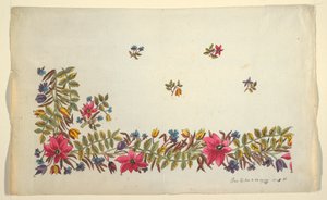 Bloemmotief voor bedrukte textiel door Unbekannt