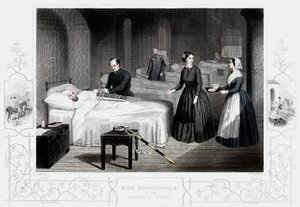Florence Nightingale in het ziekenhuis van Scutari, ca. 1860 door Unbekannt
