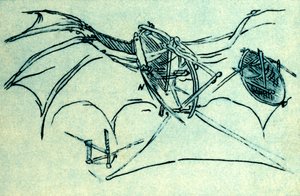 Vliegmachine ontworpen door Leonardo da Vinci, ca. 1485, 1932