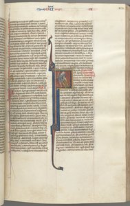 Fol. 112r, Koningen II, gehistorieerde initiaal F, de onthoofding van de Amalekiet, c. 1275-1300