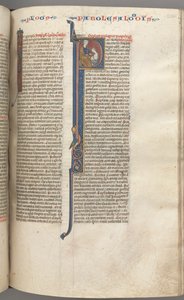 Fol. 238r, Spreuken, gehistorieerde initiaal P, Salomo onderwijst Rehabeam, ca. 1275-1300 door Unbekannt