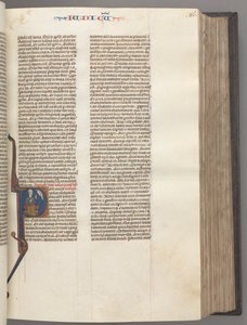 Fol. 86r, Rechters, gehistorieerde initiaal R, Juda zittend met een boek pratend met God door Unbekannt