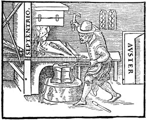 Het smeden van een magneet, 1600 door Unbekannt