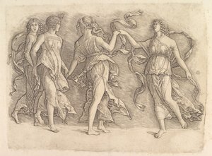 Vier dansende muzen