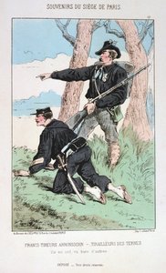 Francs Tireurs Arronssohn - Tirailleurs des Ternes, Beleg van Parijs, 1870-1871 door Unbekannt