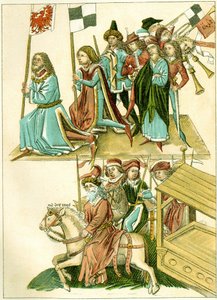 Frederik I ontvangt Brandenburg Kopie van een Illustratie uit de Richentals geïllustreerde kroniek, c. 1440