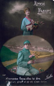 Franse WWI-ansichtkaart, 1914-1918