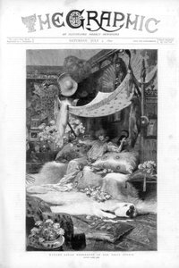 Franse actrice Sarah Bernhardt in haar studio in Parijs, Frankrijk, 1890 door Unbekannt