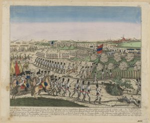 Franse en Russische troepen op de Zürichberg in de Eerste Slag bij Zürich, ca. 1810