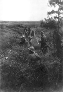 Franse infanteriepositie in een verzonken laan, ten noorden van Villers-Cotterets, Aisne, Frankrijk door Unbekannt