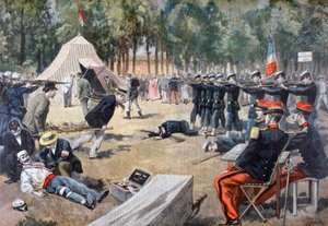 Franse militaire manoeuvres: EHBO-werkers, 1897
