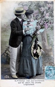 Franse romantische ansichtkaart, ca. 1900 door Unbekannt