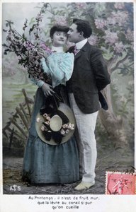 Franse romantische ansichtkaart, c1900 door Unbekannt
