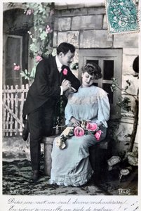 Franse romantische ansichtkaart, ca. 1900