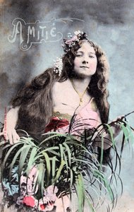 Vriendschap, vintage Franse ansichtkaart, ca. 1900 door Unbekannt