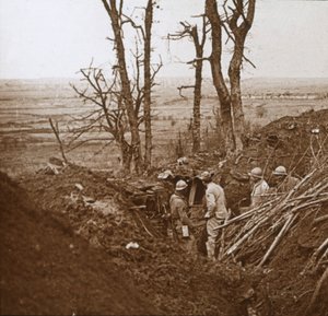 Frontlinie, Les Éparges, Noord-Frankrijk, ca. 1914-ca. 1918