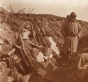 Frontlinie, Vauquois, Noord-Frankrijk, ca. 1914-ca. 1918