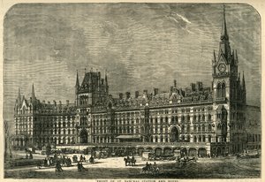 Voorkant van St. Pancras Station en Hotel door Unbekannt