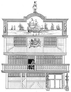 Voorkant van het oude East India House, Londen, 1894