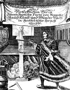 Frontispice van Magia Naturalis door Johannes Baptista della Porta, 1715