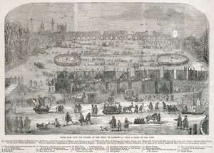 Frost Fair op de Theems tijdens het bewind van Karel II, Londen, 1683 door Unbekannt