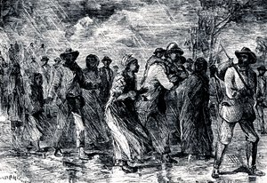 Vluchtende slaven op weg van Maryland naar Delaware via de Underground Railroad, 1850-1851