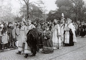 Begrafenis van Tsarina Maria Fjodorovna van Rusland, Roskilde, Denemarken, 19 oktober 1928 door Unbekannt