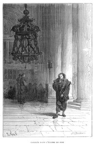 Galileo observeert het zwaaien van de kroonluchter in de Kathedraal van Pisa, c1584 1870 door Unbekannt