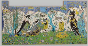 Tuinbijeenkomst, Iran, 1640-50 door Unbekannt