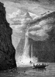 Geirangerfjord, met de Zeven Zusters Waterval, Noorwegen, 1882