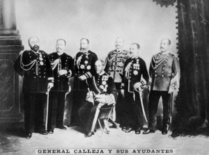 Generaal Calleja en zijn staf, ca. 1910 door Unbekannt