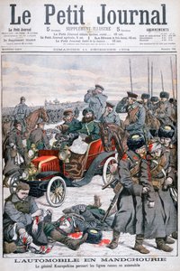 Generaal Kuropatkin die de Russische linies per auto bezoekt, Russisch-Japanse Oorlog, 1904 door Unbekannt